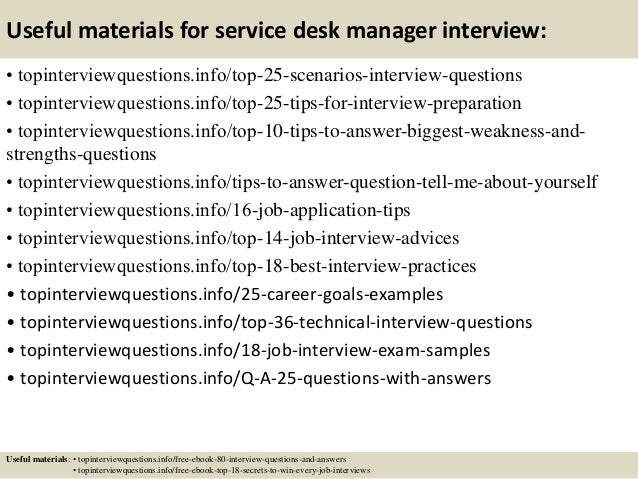 Top 10 Service Desk Manager Interview Questions And Answers