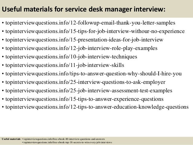 Top 10 Service Desk Manager Interview Questions And Answers