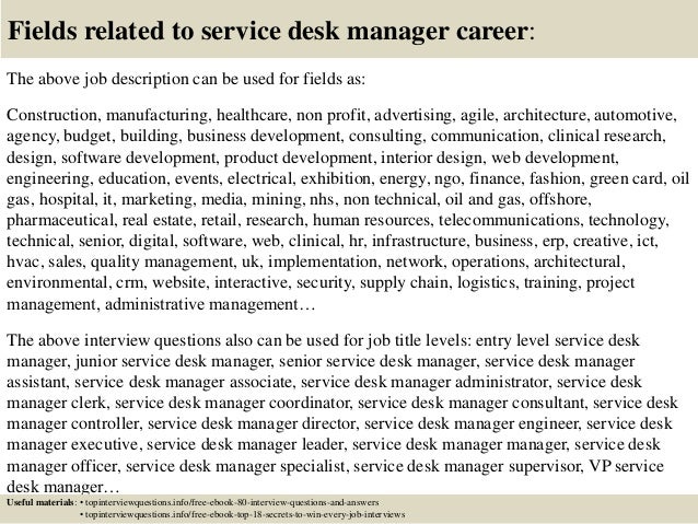 Top 10 Service Desk Manager Interview Questions And Answers