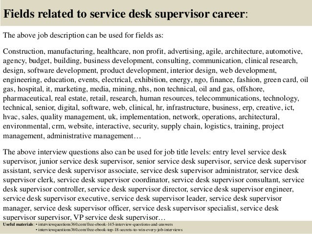 Top 10 Service Desk Supervisor Interview Questions And Answers