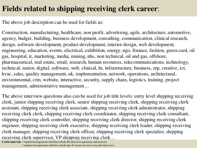 job description for shipping and receiving