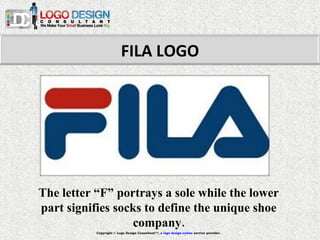 The letter “F” portrays a sole while the lower part signifies socks to define the unique shoe company. Copyright © Logo De...