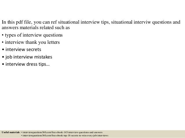 how to answer situational interview questions
