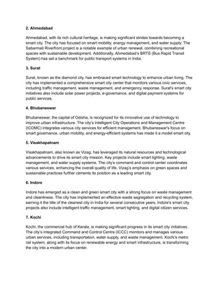Top 10 Smart Cities in India: Driving the Smart City Mission | PDF