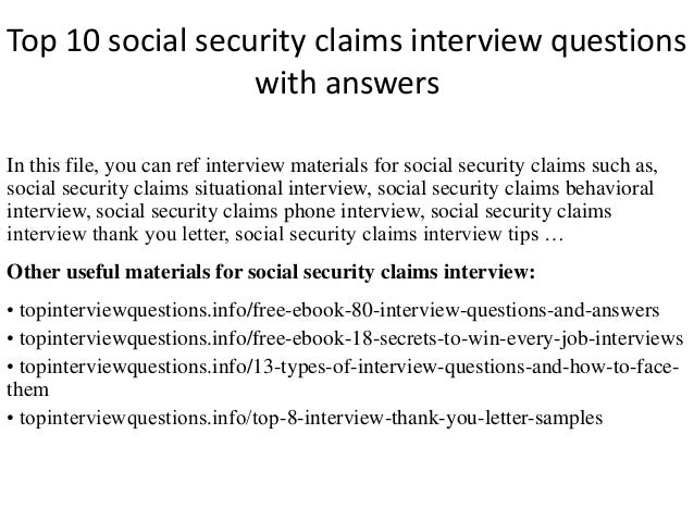 questions card social answers and security social interview 10 claims questions answers Top security with