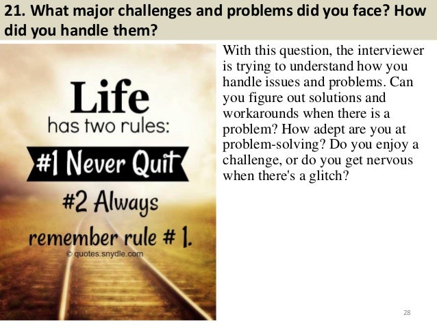 problem solving interview questions answers