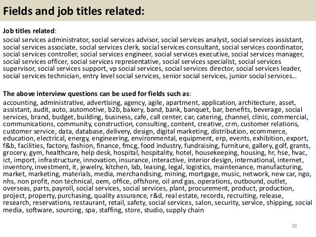 Top 36 social services interview questions with answers pdf