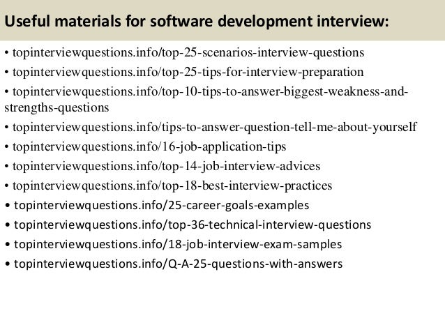 Top 10 software development interview questions and answers