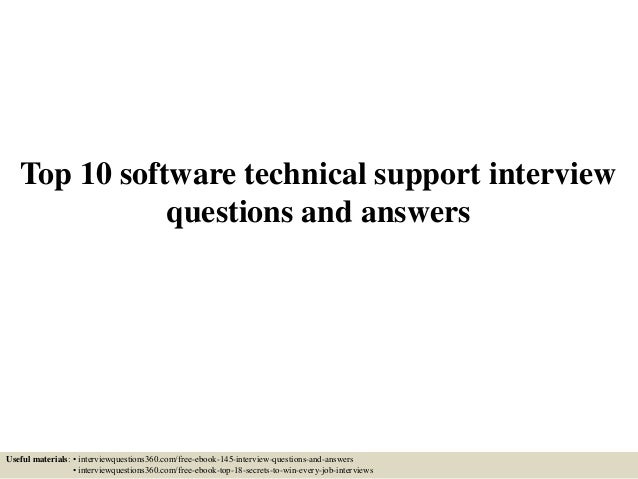 technical support interview questions and answers