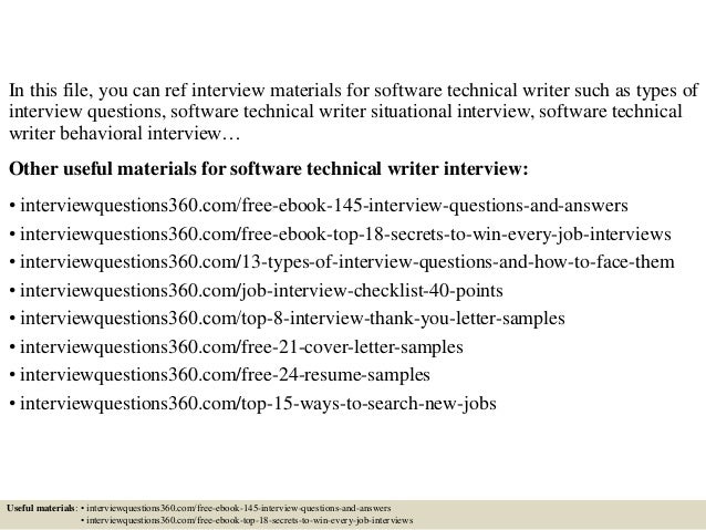 technical writer interview questions and answers