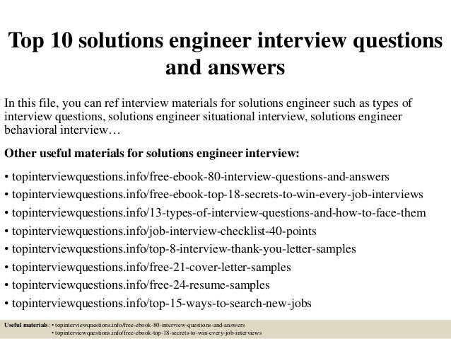 Solutions engineer resume