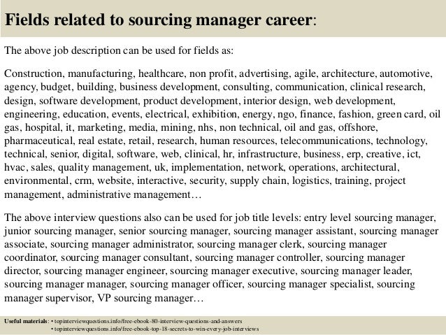 top 10 sourcing manager interview questions and answers sourcing manager