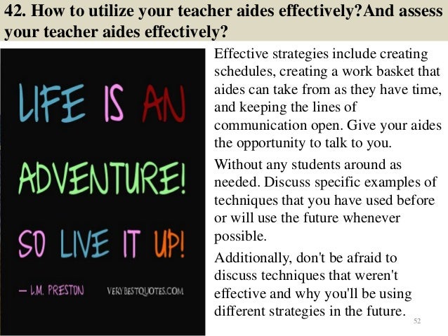 teacher aide interview questions