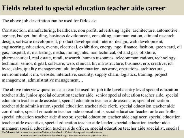 top 10 special education teacher aide interview questions and answers interview questions for special education teachers and answers