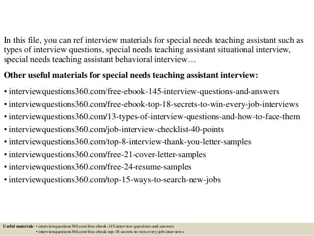 learning support assistant interview questions