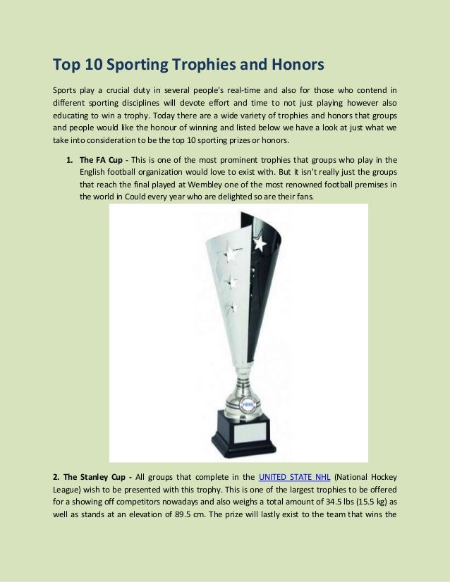 Top 10 sporting trophies and honors