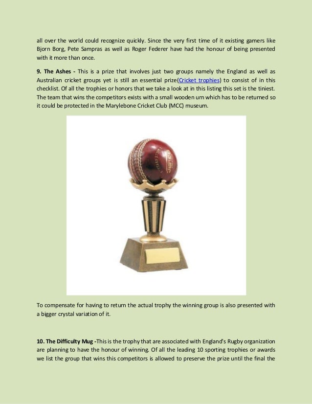 Top 10 sporting trophies and honors