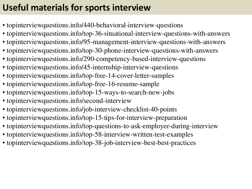 Top 10 sports interview questions with answers