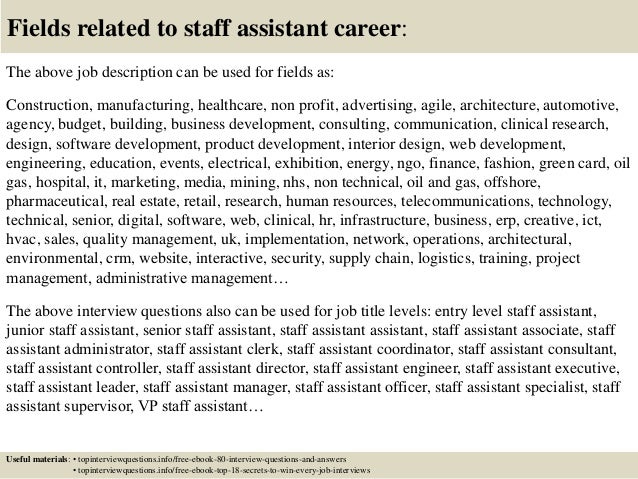Cover letter for staff assistant job