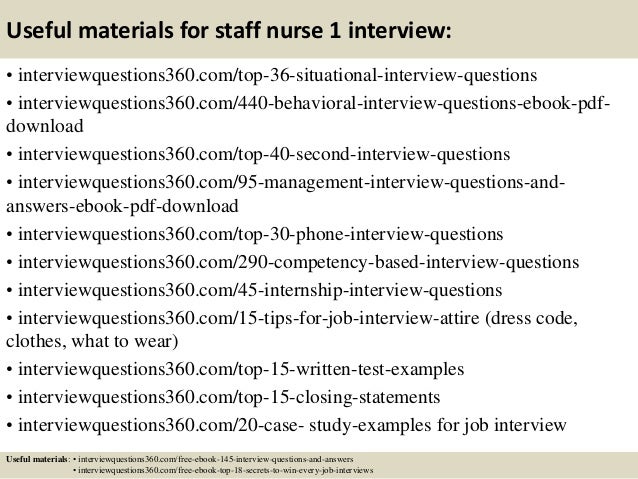 interview questions for staff nurses