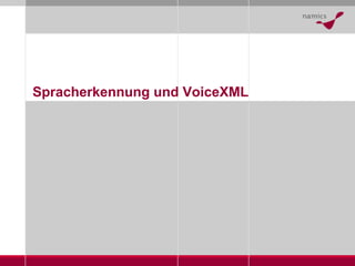 Spracherkennung und VoiceXML 