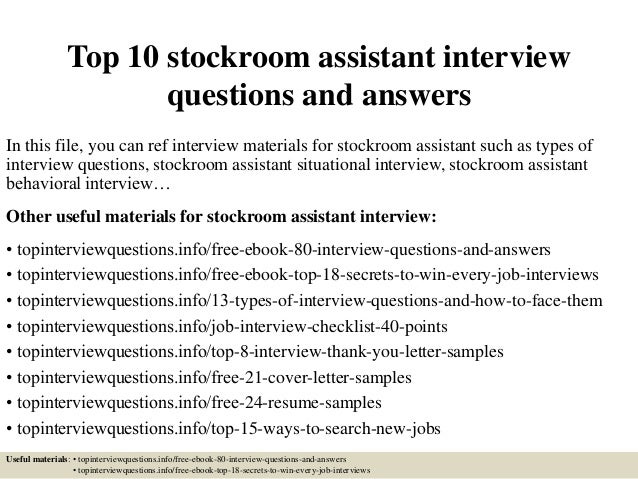 stockroom job description
