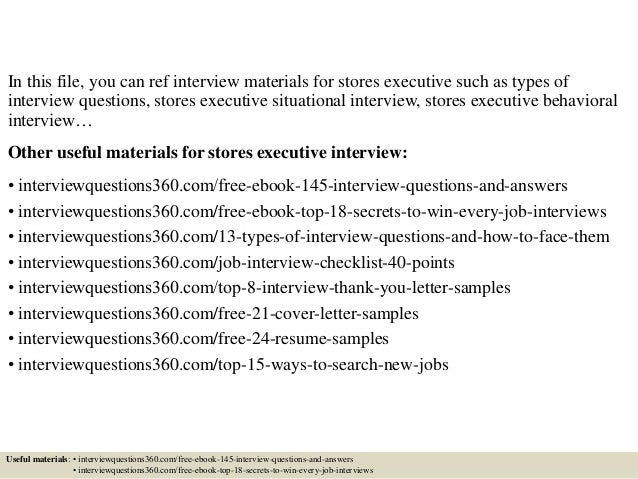 store executive resume sample