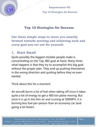 Top 10 Strategies For Success Report