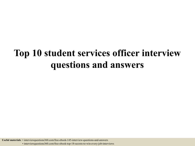 Top 10 Student Services Officer Interview Questions And Answers