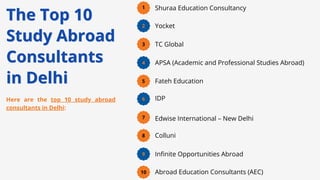 Top 10 Study Abroad Consultants in Delhi | PDF