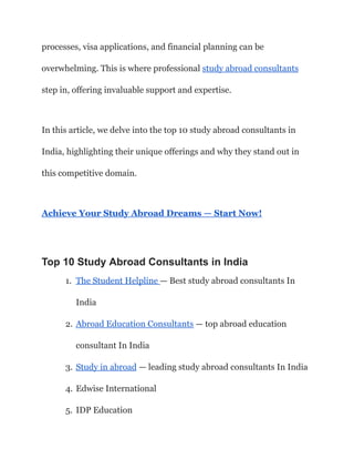 Top 10 Study Abroad Consultants In India.pdf