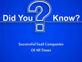Successful SaaSCompanies
Of All Times
Did You Know?
 