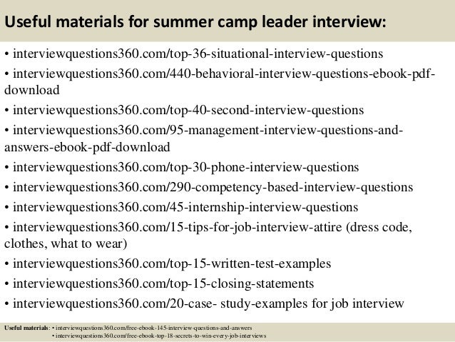 Top 10 Summer Camp Leader Interview Questions And Answers