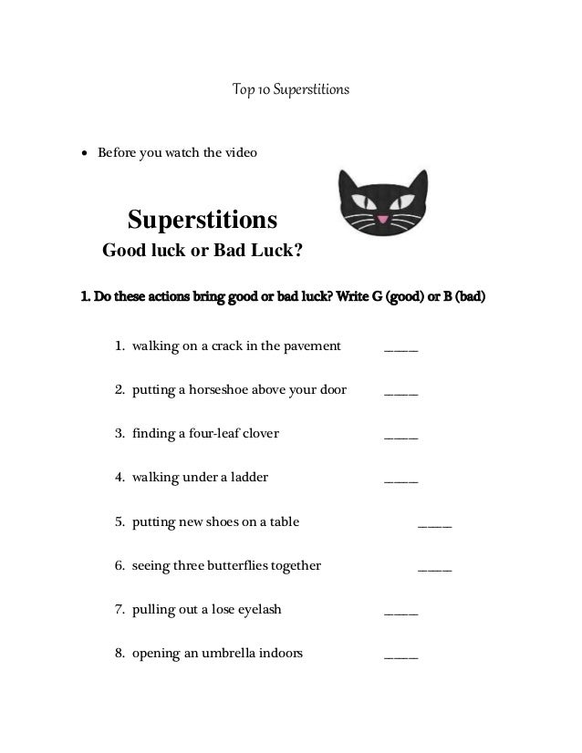 Top 10 Superstitions