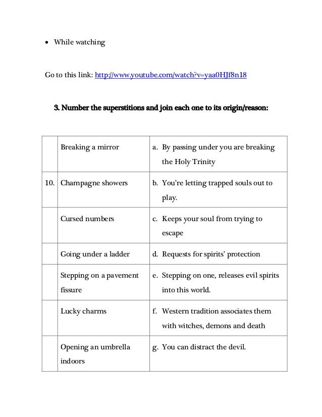 Ten superstitions by motiv8ed to teach Top 10 superstitions