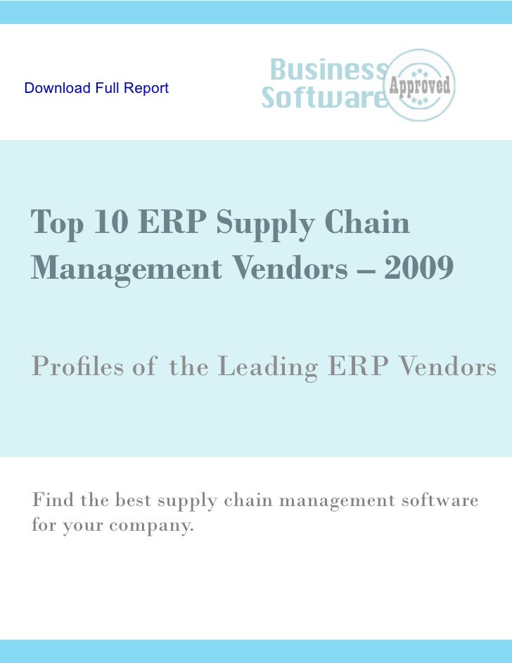 Top 10 ERP Supply Chain Management Vendors 2009