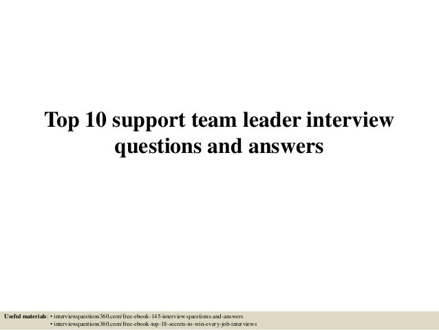 interview questions for team leader