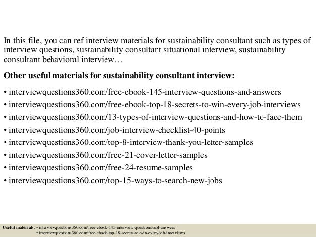 Top 10 sustainability consultant interview questions and answers Top 10 sustainability consultant interview questions and answers