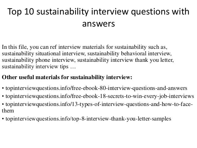 top 10 sustainability interview questions with answers faculty interview thank you letter