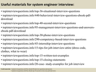 Top 10 system engineer interview questions and answers | PPTX