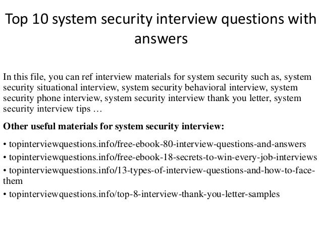 top 10 system security interview questions with answers security interview questions