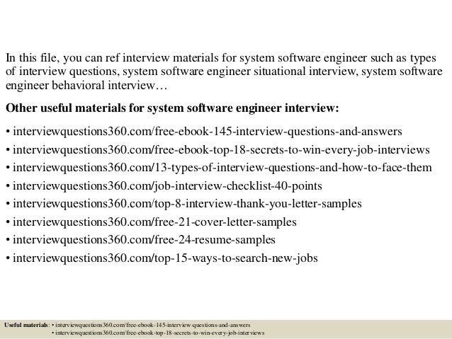 Top 10 system software engineer interview questions and answers