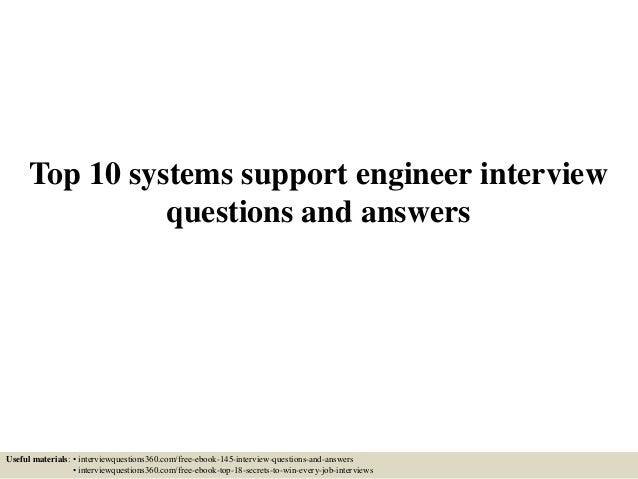 systems engineering interview questions