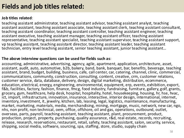 teaching assistant interview questions and answers