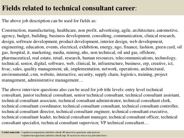 technical consultant job description