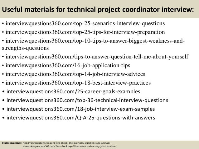top 10 technical project coordinator interview questions project coordinator sample interview questions