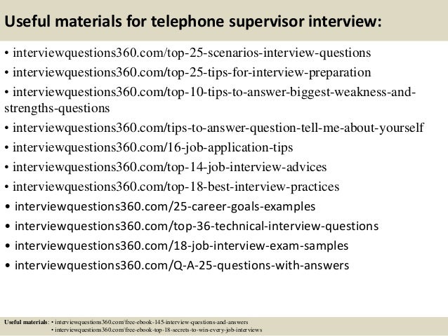 Top 10 telephone supervisor interview questions and answers