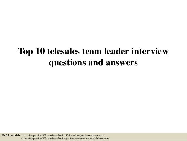 team leader interview