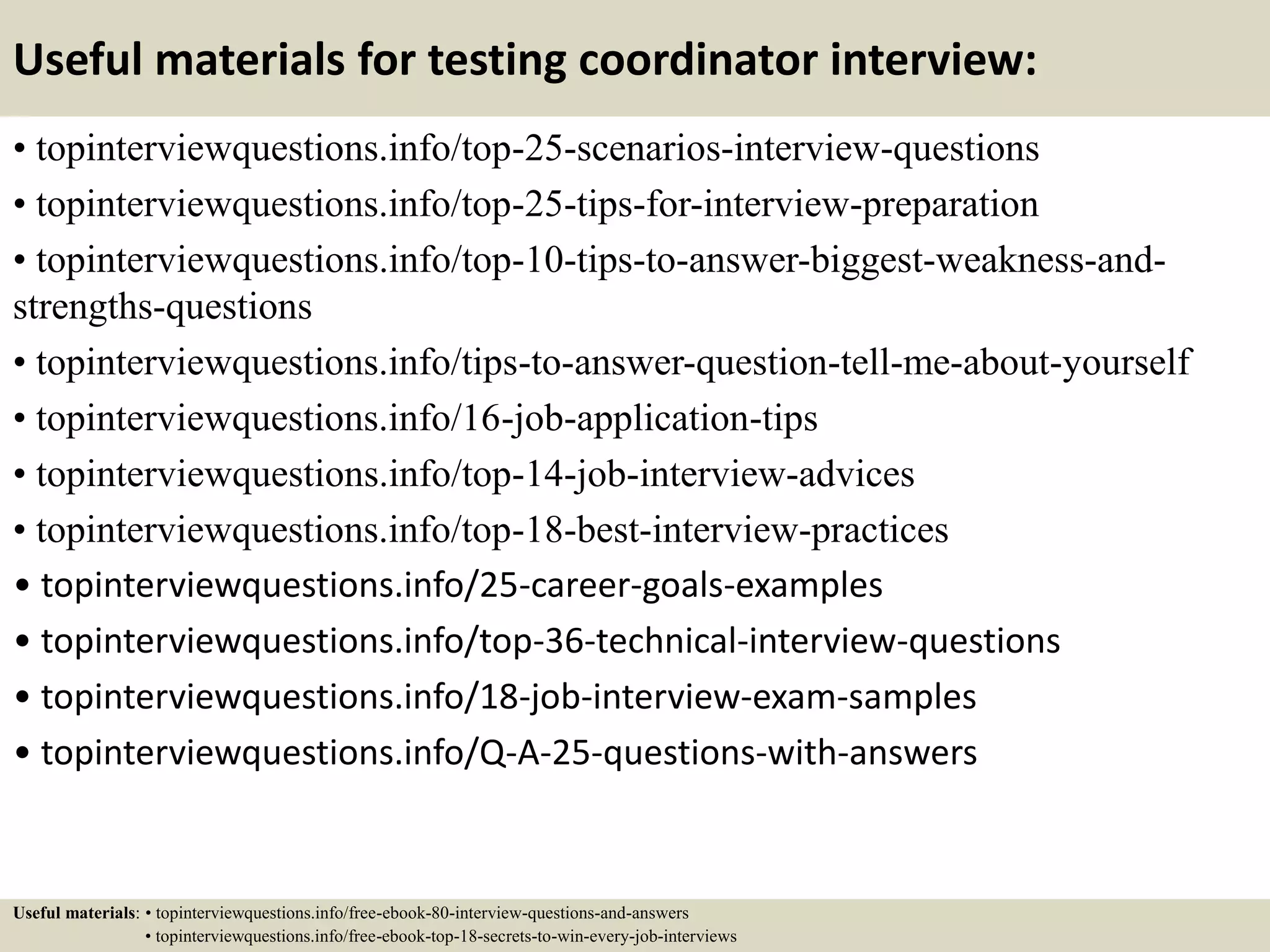 Top 10 testing coordinator interview questions and answers | PPT | Free ...