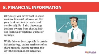 Top 10 Things You Should Never Share On Social Media | PDF